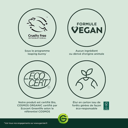 GARNIER Skin Active - Crème Hydratante Bio - Hydratation & Éclat - Nourrit, Lisse & Illumine Le Teint - Vitamine C & Agrumes - Vegan & Cruelty Free - Peaux Ternes En Manque D'Éclat - 50 ml