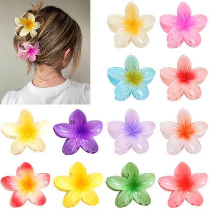 10 Pièces Pinces à Cheveux Fleur, Grandes Pince Cheveux Fleur Antidérapantes pour Cheveux Épais et Fins, Accessoire Cheveux pour Filles et Femmes, 10 Couleurs