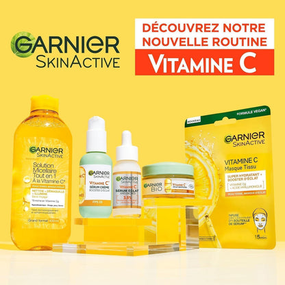 GARNIER Skin Active - Crème Hydratante Bio - Hydratation & Éclat - Nourrit, Lisse & Illumine Le Teint - Vitamine C & Agrumes - Vegan & Cruelty Free - Peaux Ternes En Manque D'Éclat - 50 ml