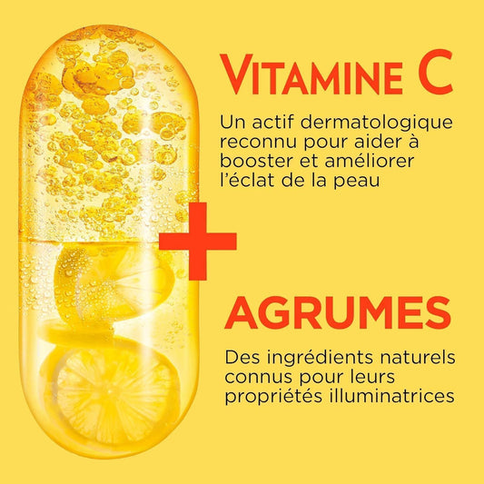 GARNIER Skin Active - Crème Hydratante Bio - Hydratation & Éclat - Nourrit, Lisse & Illumine Le Teint - Vitamine C & Agrumes - Vegan & Cruelty Free - Peaux Ternes En Manque D'Éclat - 50 ml