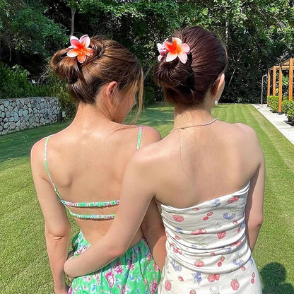 10 Pièces Pinces à Cheveux Fleur, Grandes Pince Cheveux Fleur Antidérapantes pour Cheveux Épais et Fins, Accessoire Cheveux pour Filles et Femmes, 10 Couleurs